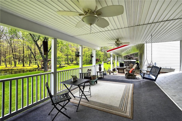 260 Stouffer Hill Rd, Somerset Twp, PA 15541 - view of patio featuring ceiling fan