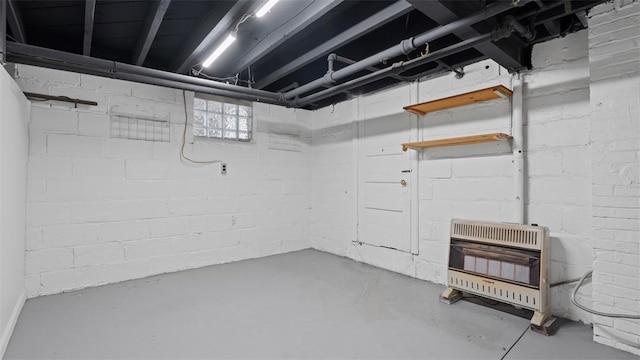 22 Beltzhoover Ave, Allentown, PA 15210 - below grade area with heating unit and concrete block wall