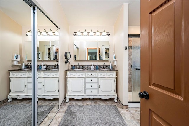 4025 Holiday Park Dr, Murrysville, PA 15668 - bathroom with double vanity and a walk in shower