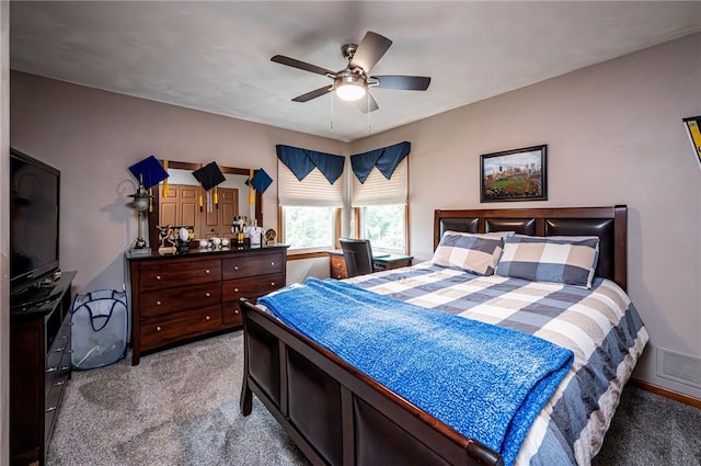 4025 Holiday Park Dr, Murrysville, PA 15668 - carpeted bedroom with a ceiling fan