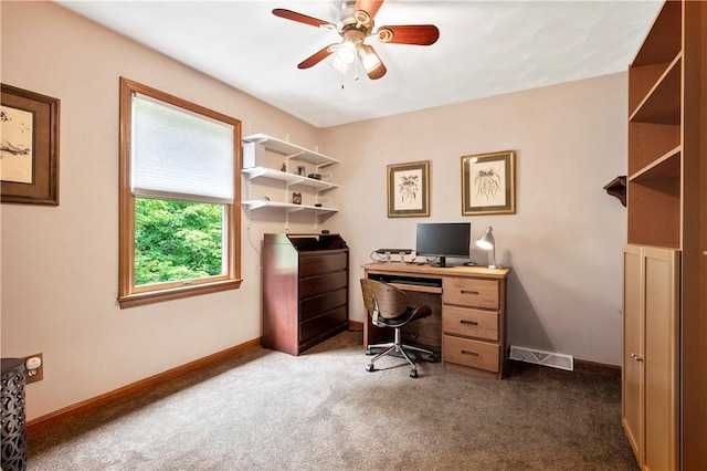 2507 Sarah Ct, Murrysville, PA 15668 - office with a ceiling fan and carpet