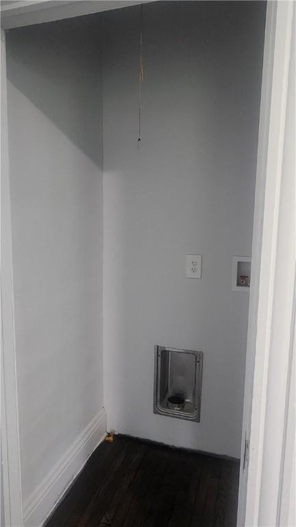 118 Brady Ave, City Of Washington, PA 15301 - laundry room with dark wood-style floors and baseboards