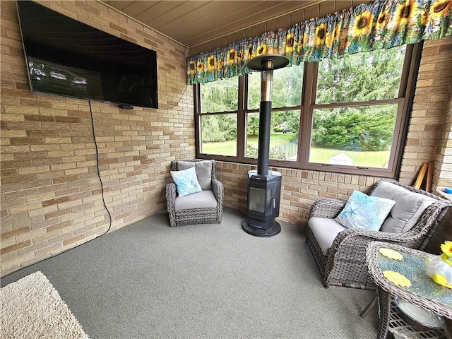15 Pineview Ests, Sewickley Twp, PA 15089 - sunroom / solarium with a wood stove