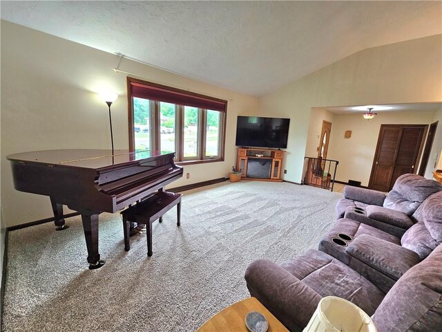 15 Pineview Ests, Sewickley Twp, PA 15089 - living room with lofted ceiling and carpet