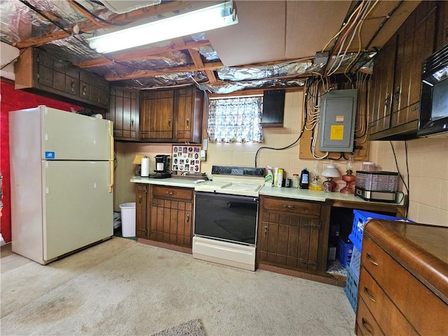 15 Pineview Ests, Sewickley Twp, PA 15089 - kitchen with white appliances, electric panel, and light countertops