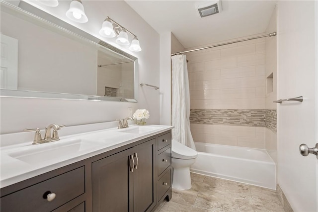 54 Colony Oaks Dr, Shaler, PA 15209 - bathroom featuring double vanity and shower / bath combination with curtain