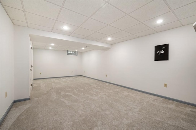 54 Colony Oaks Dr, Shaler, PA 15209 - finished below grade area featuring carpet flooring, a drop ceiling, and recessed lighting