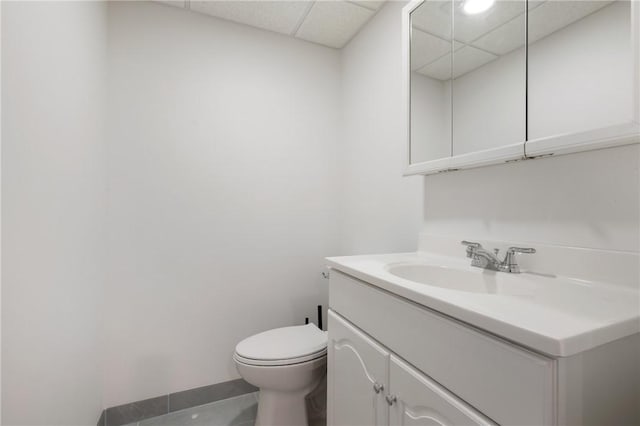 54 Colony Oaks Dr, Shaler, PA 15209 - half bathroom with vanity, a paneled ceiling, and tile patterned floors
