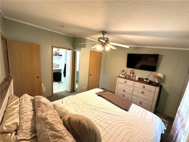 170 Hungarian Rd, Cherry Twp, PA 16057 - bedroom featuring a textured ceiling, crown molding, and a ceiling fan