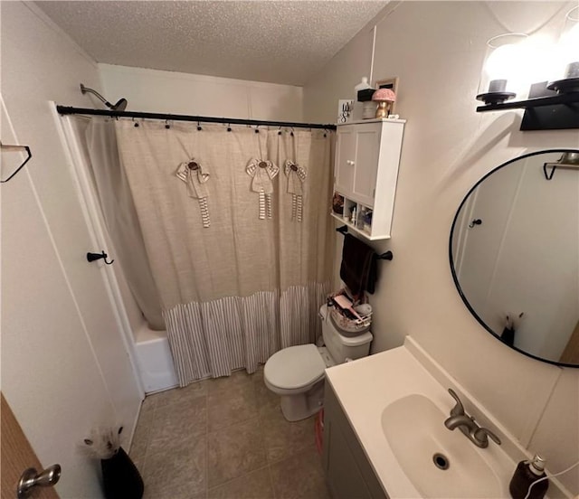 170 Hungarian Rd, Cherry Twp, PA 16057 - full bath with a textured ceiling, shower / bathtub combination with curtain, vanity, and tile patterned floors