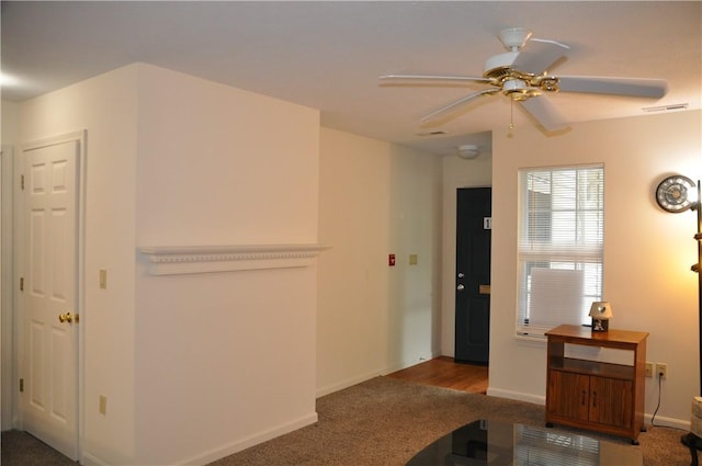 1101 Lenox Dr, Bethel Park, PA 15102 - carpeted entrance foyer featuring ceiling fan and baseboards