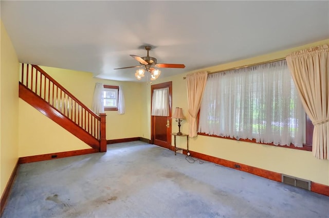 83 Evans Ave, Ingram, PA 15205 - carpeted spare room featuring stairway and ceiling fan