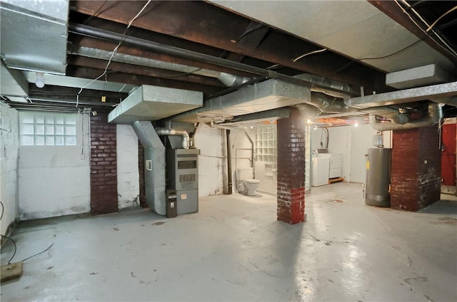 83 Evans Ave, Ingram, PA 15205 - below grade area featuring gas water heater, washer and dryer, and heating unit