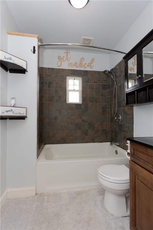 1632 Norwalk St, Crafton Heights, PA 15205 - bathroom with washtub / shower combination, vanity, and tile patterned flooring
