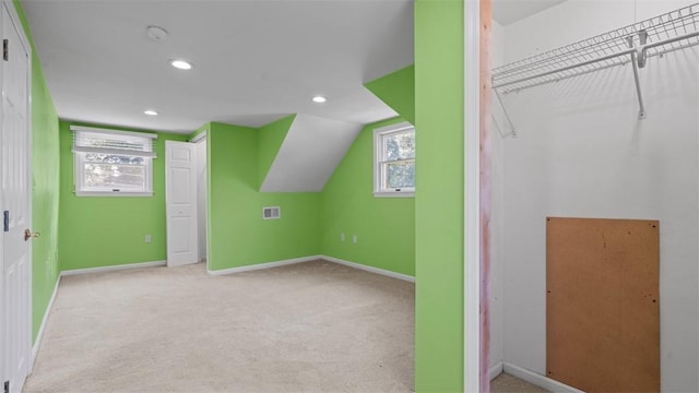 6623 Saltsburg Rd, Penn Hills, PA 15235 - additional living space featuring carpet floors, lofted ceiling, and recessed lighting