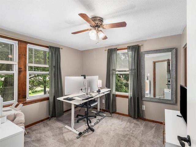 537 Ambridge Ave, Leet Twp, PA 15003 - carpeted office space with baseboards and a ceiling fan