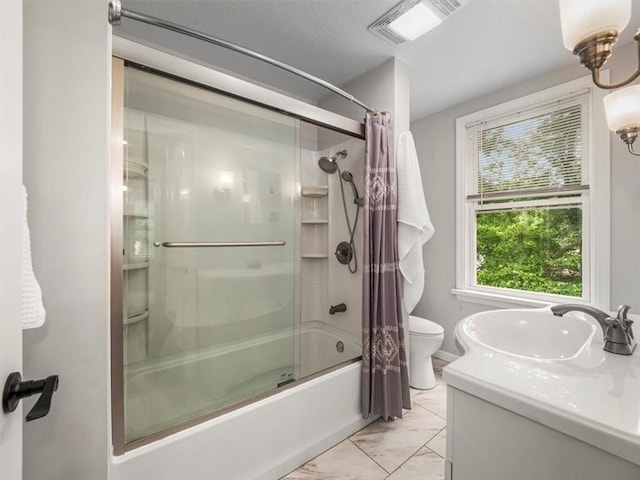 537 Ambridge Ave, Leet Twp, PA 15003 - bathroom featuring marble finish flooring, enclosed tub / shower combo, and vanity