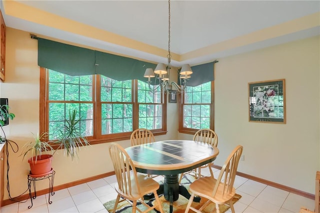 143 Hampshire Dr, Cranberry Twp, PA 16066 - dining room featuring a chandelier and light tile patterned floors