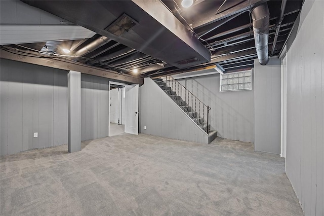 1014 Fordham Ave, Brookline, PA 15226 - basement with stairs and carpet