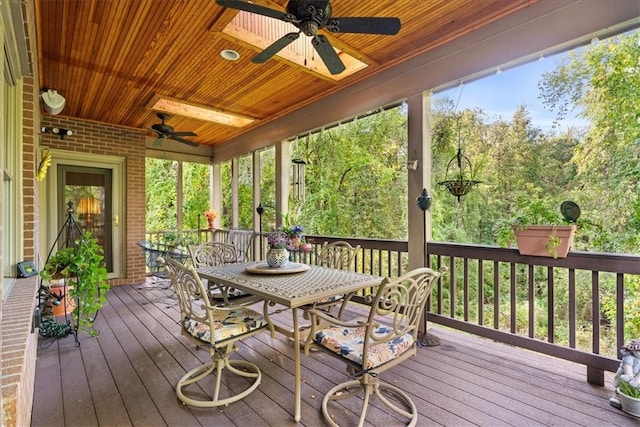 912 Field Club Rd, Ohara, PA 15238 - wooden deck with a ceiling fan and outdoor dining space
