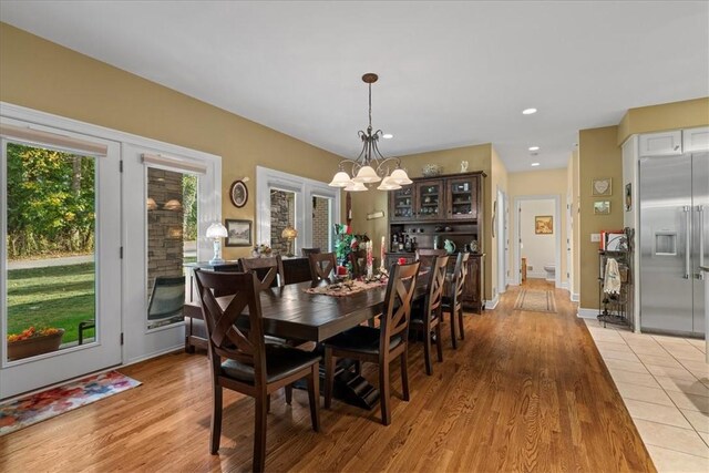 912 Field Club Rd, Ohara, PA 15238 - dining room featuring a chandelier, light wood-style flooring, and recessed lighting