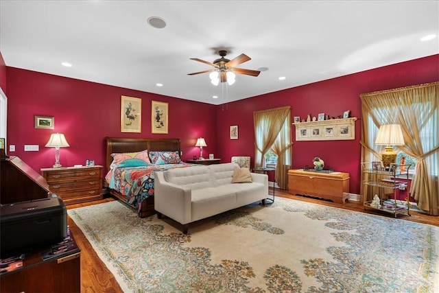 912 Field Club Rd, Ohara, PA 15238 - bedroom with recessed lighting, wood finished floors, and a ceiling fan
