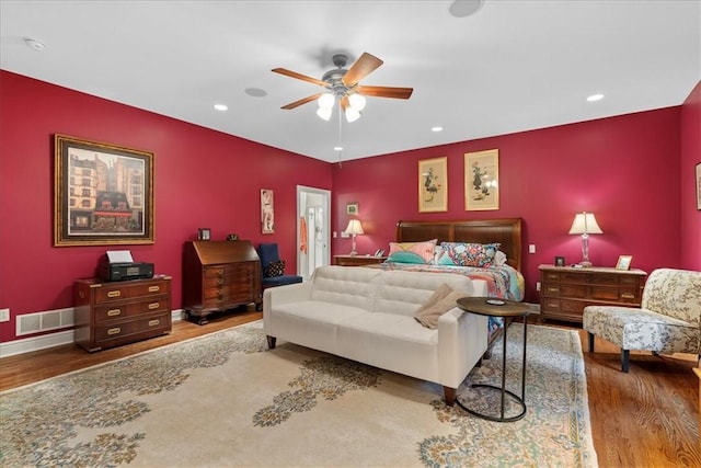 912 Field Club Rd, Ohara, PA 15238 - bedroom with wood finished floors, recessed lighting, and a ceiling fan