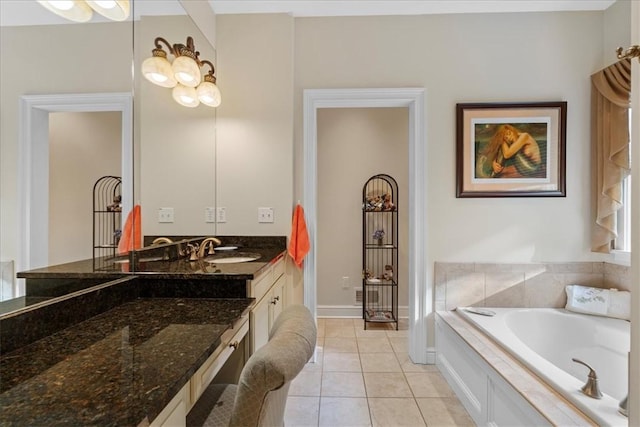 912 Field Club Rd, Ohara, PA 15238 - full bathroom with vanity, a garden tub, and tile patterned floors