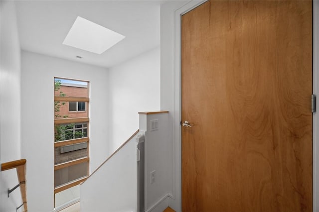 1821 Merriman, South Side, PA 15203 - hall featuring an upstairs landing and a skylight