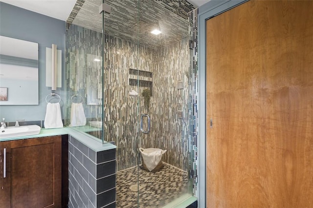 1821 Merriman, South Side, PA 15203 - bathroom featuring vanity and a shower stall