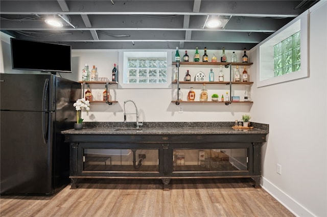812 Franklin Rd, Pine Twp Nal, PA 16046 - indoor wet bar with freestanding refrigerator and light wood-type flooring