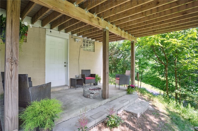 812 Franklin Rd, Pine Twp Nal, PA 16046 - view of patio featuring an outdoor fire pit