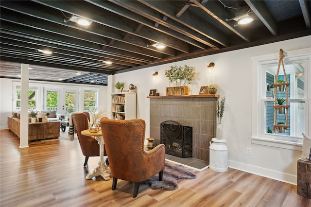 812 Franklin Rd, Pine Twp Nal, PA 16046 - dining space featuring wood finished floors and a fireplace