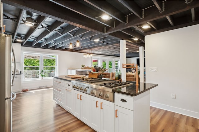 812 Franklin Rd, Pine Twp Nal, PA 16046 - kitchen featuring stainless steel appliances, light wood finished floors, white cabinets, and plenty of natural light
