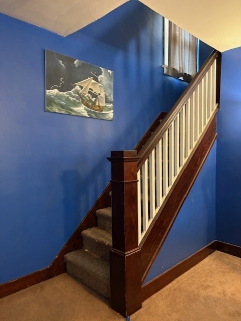603 Whitney, Wilkinsburg, PA 15221 - staircase with carpet floors