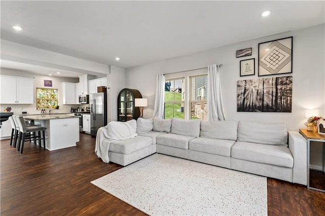 4002 Saint Andrews Ct, Penn Twp Wml, PA 15644 - living room with dark wood-type flooring and recessed lighting
