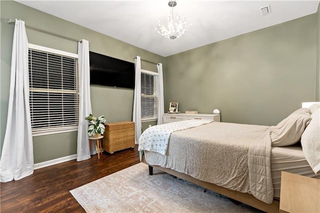 4002 Saint Andrews Ct, Penn Twp Wml, PA 15644 - bedroom featuring wood finished floors and a chandelier