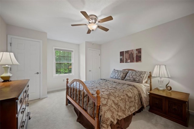 7052 Bennington Woods Dr, Mccandless, PA 15237 - bedroom featuring light carpet and a ceiling fan