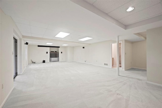 7052 Bennington Woods Dr, Mccandless, PA 15237 - finished basement featuring a drop ceiling and light colored carpet