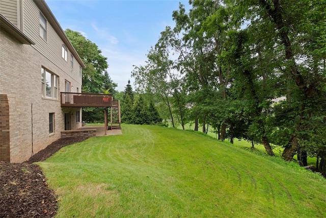 7052 Bennington Woods Dr, Mccandless, PA 15237 - view of green lawn with a deck