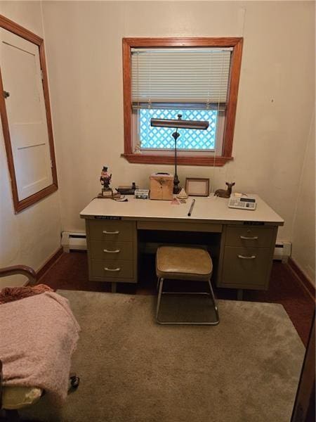 192 Crowe Ave, Mars Boro, PA 16046 - office space featuring a baseboard heating unit and dark colored carpet