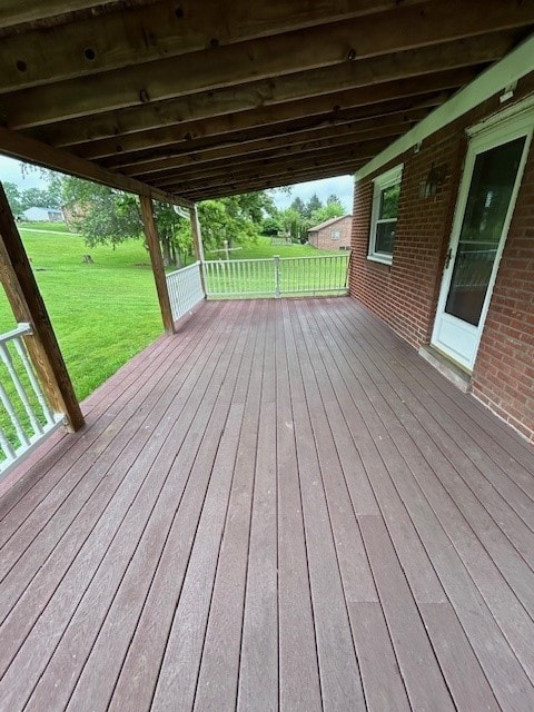 300 6th Ave, New Eagle, PA 15067 - wooden deck featuring a lawn