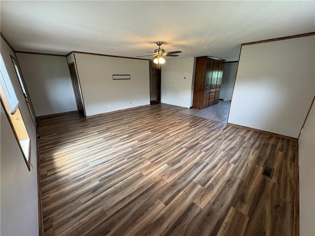 114 Cardinal Rd, Canoe/Banks Twps, PA 15742 - unfurnished room featuring dark wood-style floors, a ceiling fan, and crown molding