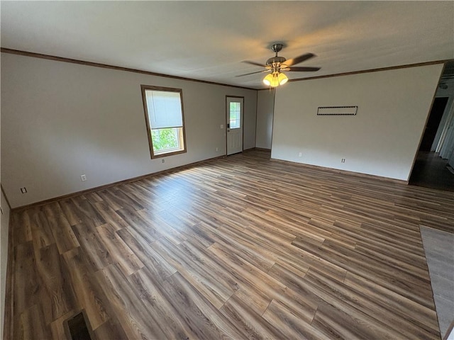 114 Cardinal Rd, Canoe/Banks Twps, PA 15742 - spare room featuring ornamental molding, a ceiling fan, and wood finished floors