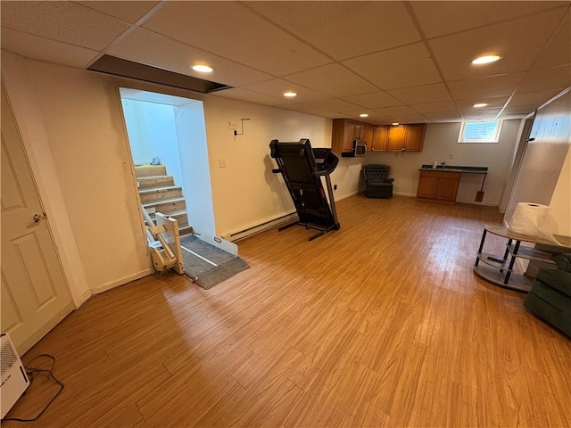 114 Cardinal Rd, Canoe/Banks Twps, PA 15742 - exercise room featuring a drop ceiling, light wood-type flooring, and recessed lighting