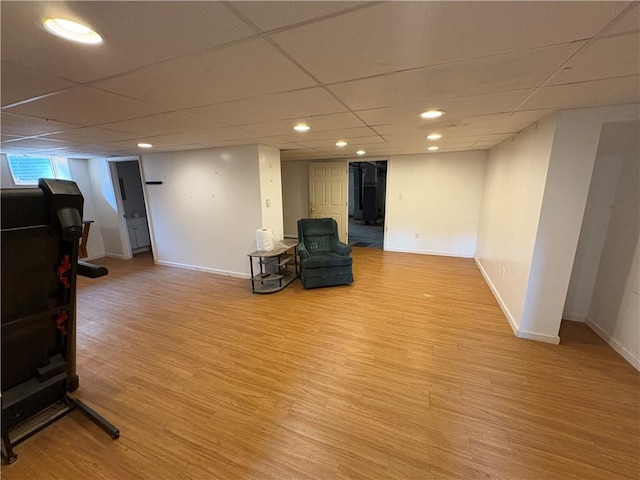 114 Cardinal Rd, Canoe/Banks Twps, PA 15742 - below grade area featuring a paneled ceiling and light wood-type flooring
