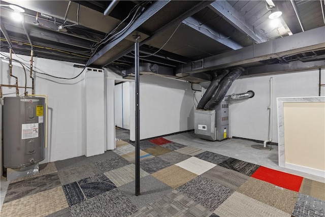 466 Braden School Rd, Chippewa Twp, PA 15010 - basement featuring electric water heater and heating unit