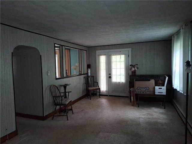 925 Dixon Rd, Cherryhll Twp/Clymer, PA 15728 - sitting room featuring arched walkways and carpet flooring