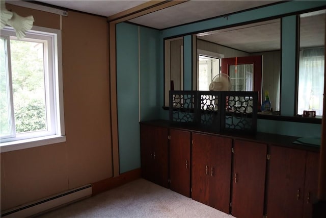 925 Dixon Rd, Cherryhll Twp/Clymer, PA 15728 - bar area with a baseboard heating unit and light carpet