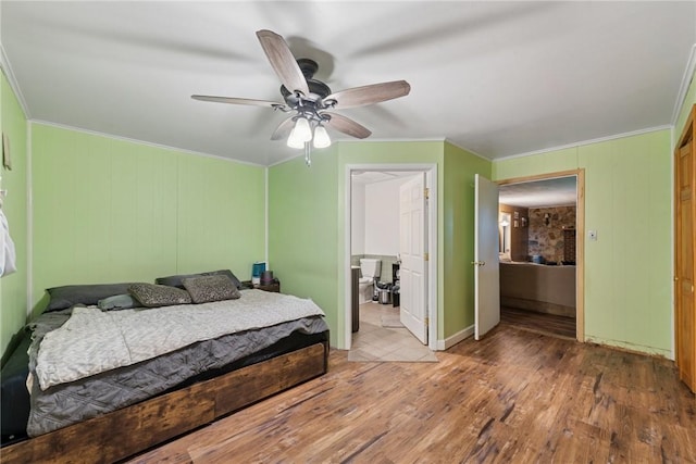 119 Taylor Rd, Quemahoning Twp, PA 15541 - bedroom featuring wood finished floors, crown molding, and a ceiling fan